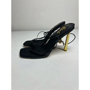 Shein Gia Women’s Lace Up Heels Sandals Size 11 Black Gold